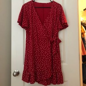 Red Polka Dotted Mini Dress